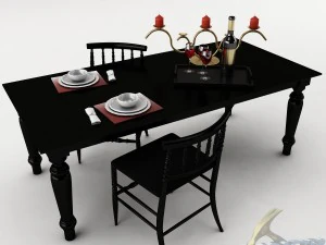 set tavolo da pranzo 42 Modello 3D