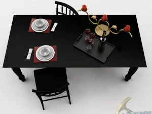 dining table set 42 3D Model