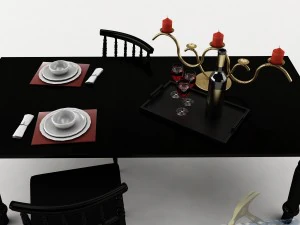 dining table set 42 3D Model