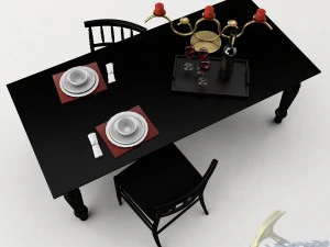 dining table set 42 3D Model