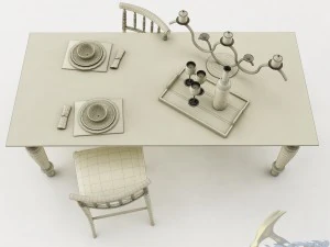 dining table set 42 3D Model