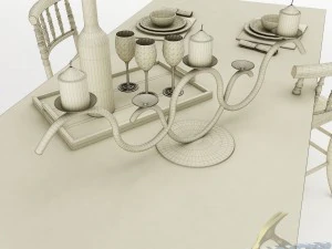 dining table set 42 3D Model
