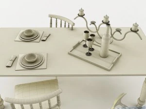 dining table set 42 3D Model