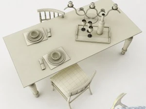dining table set 42 3D Model