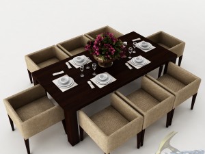 dining table set 43 3D Model