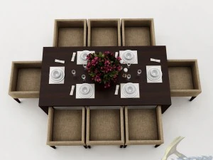 dining table set 43 3D Model