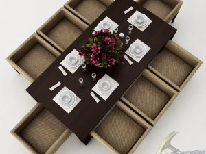 dining table set 43 3D Model