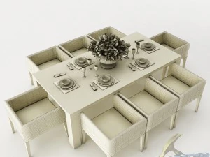 dining table set 43 3D Model