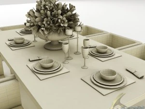 dining table set 43 3D Model