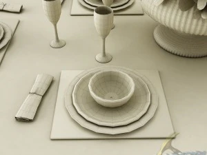 dining table set 43 3D Model