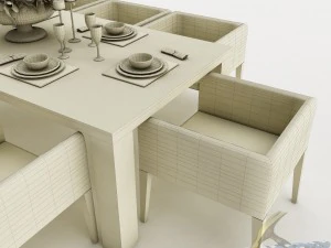 dining table set 43 3D Model