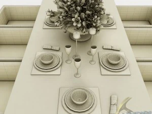 dining table set 43 3D Model