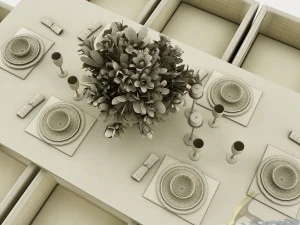 dining table set 43 3D Model