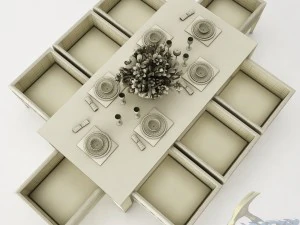 dining table set 43 3D Model