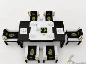 dining table set 44 3D Model
