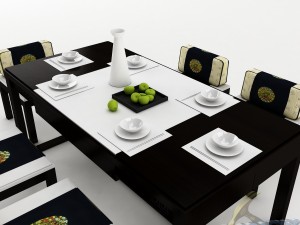 dining table set 44 3D-Modell