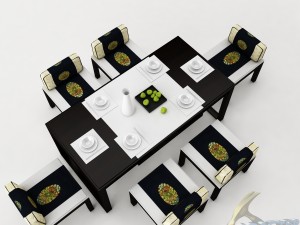 dining table set 44 3D-Modell