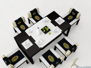 dining table set 44 3D Model
