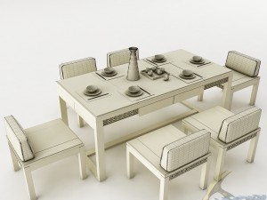 dining table set 44 3D-Modell