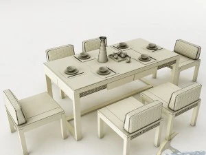 dining table set 44 3D Model