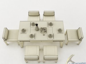 dining table set 44 3D-Modell