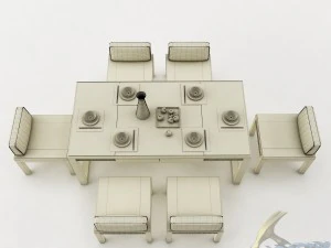 dining table set 44 3D Model