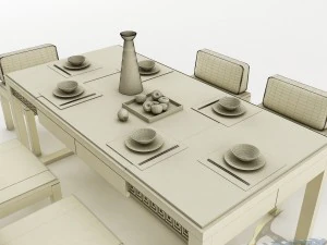 dining table set 44 3D Model