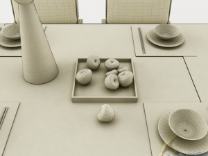dining table set 44 3D-Modell