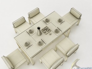 dining table set 44 3D-Modell