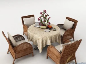 set tavolo da pranzo45 Modello 3D