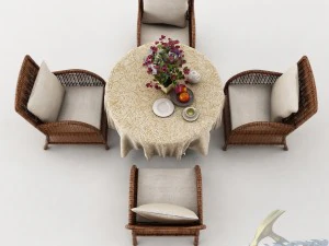dining table set45 3D Model