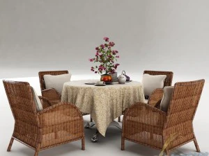 dining table set45 3D Model