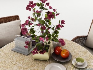dining table set45 3D मॉडल