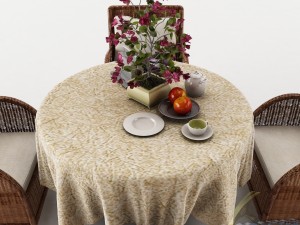 dining table set45 3D मॉडल