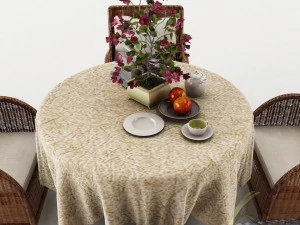 dining table set45 3D Model