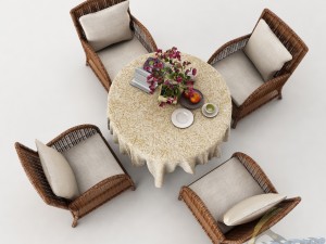 dining table set45 3D मॉडल