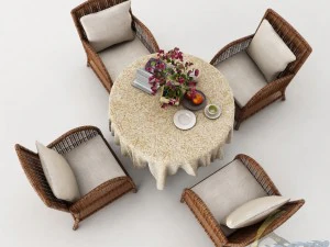 dining table set45 3D Model