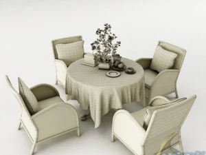 dining table set45 3D Model