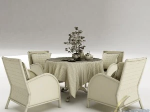 dining table set45 3D Model