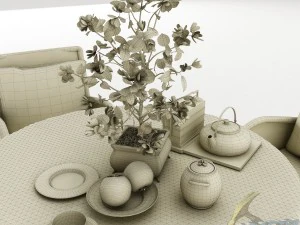 dining table set45 3D Model