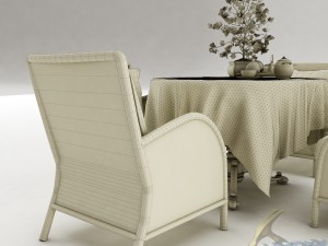 dining table set45 3D मॉडल