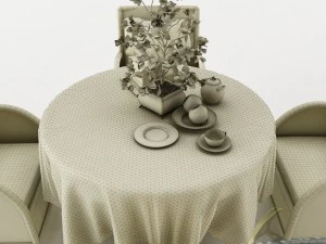dining table set45 3D Model