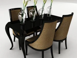 set tavolo da pranzo 46 Modello 3D