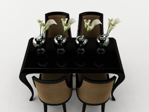 dining table set 46 Modèle 3D
