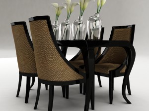 dining table set 46 Modèle 3D