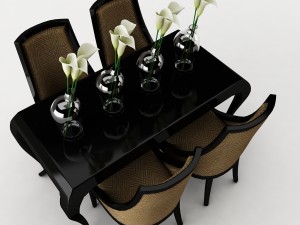 dining table set 46 Modèle 3D