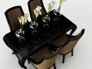 dining table set 46 3D Model