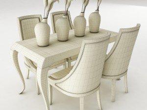 dining table set 46 Modèle 3D