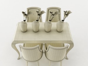 dining table set 46 Modèle 3D