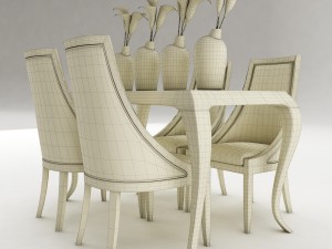 dining table set 46 Modèle 3D